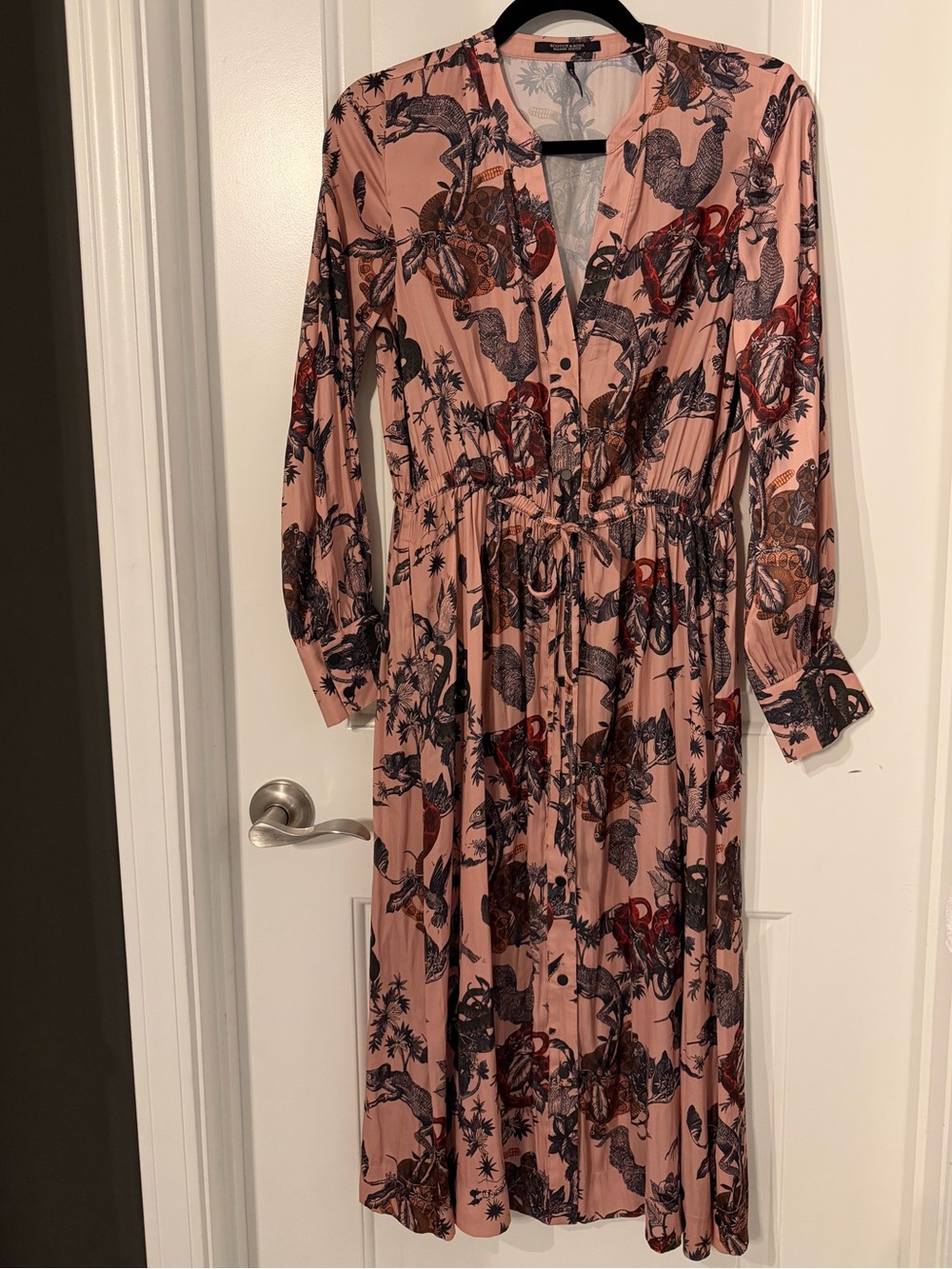 Scotch & Soda Dusty Rose Witchy Print Long Sleeve Dress - Picture 2 of 13